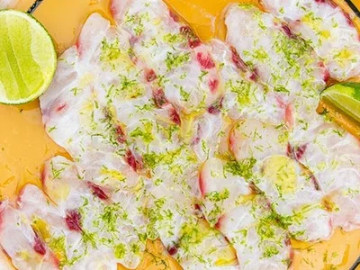 Wild Striped Bass Crudo with Lime and Sea Salt