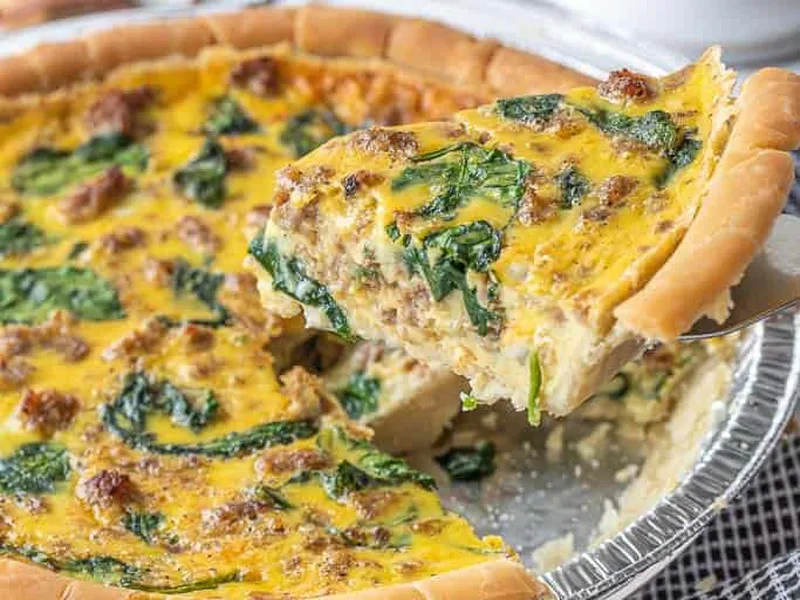 Easy Dairy-Free Gluten-Free Sausage Spinach Quiche