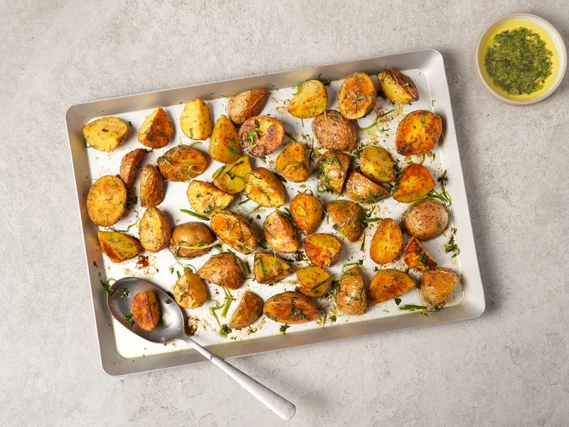 Grilled Potato Salad with Lemon Basil Vinaigrette