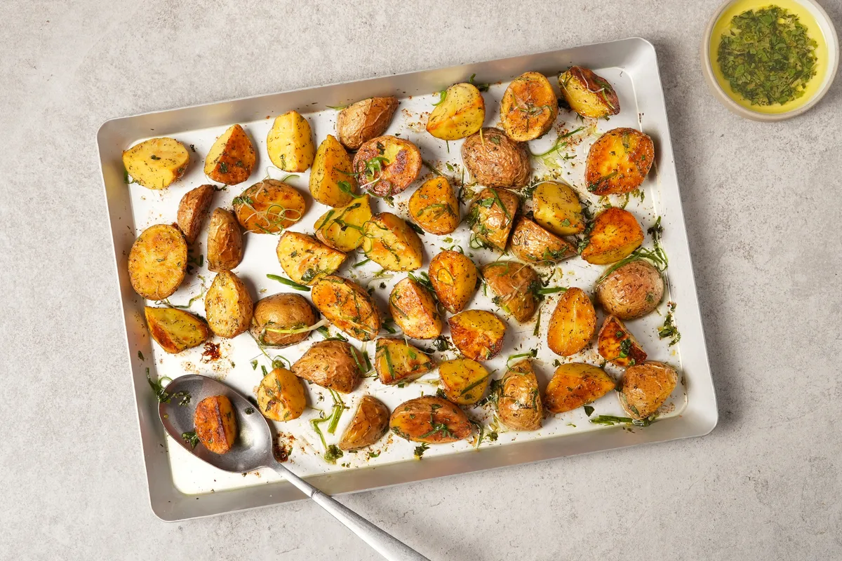Grilled Potato Salad with Lemon Basil Vinaigrette | EasyCook