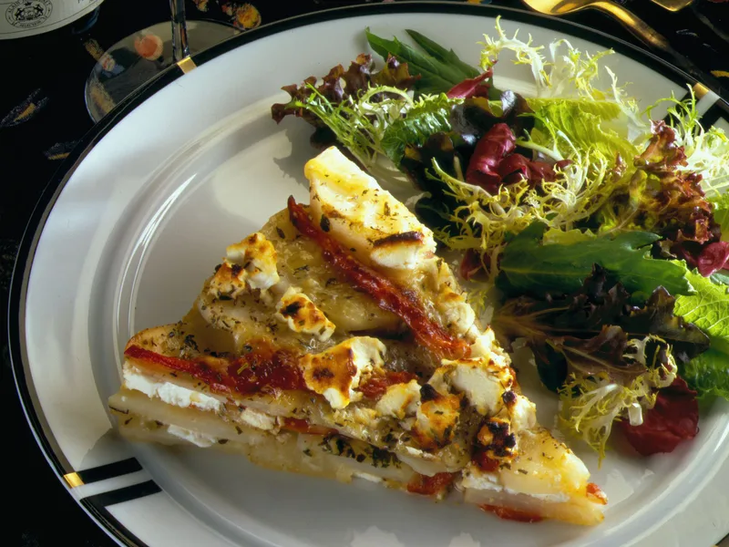 Idaho Potato Galette with Roasted Pepper and Gruyere