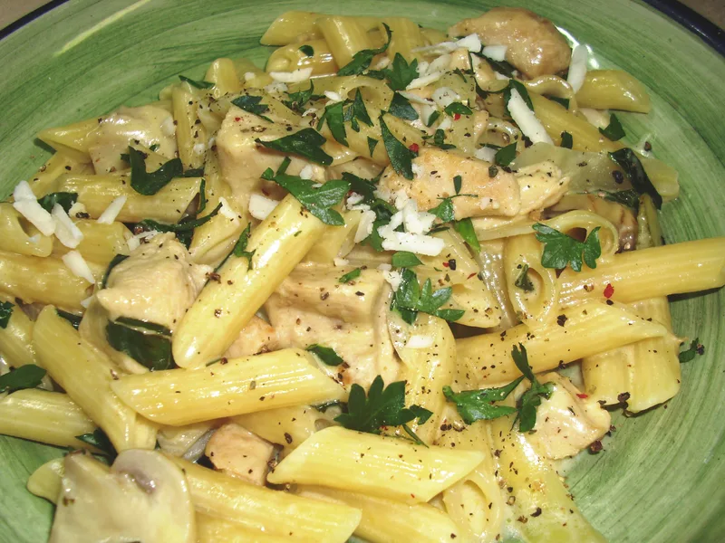 Pan-Seared Chicken Pasta with White Wine Herb Sauce