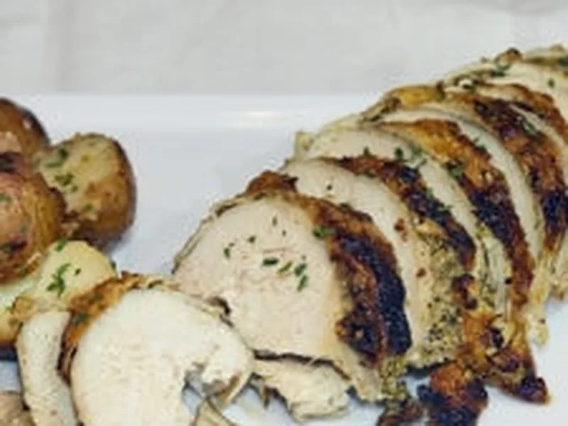 Pressure Cooker Brined Chicken Breasts with Crispy Skin