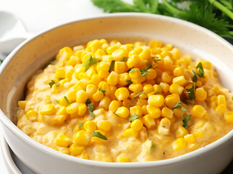 Slow Cooker Creamy Cheddar Corn with Cream Cheese