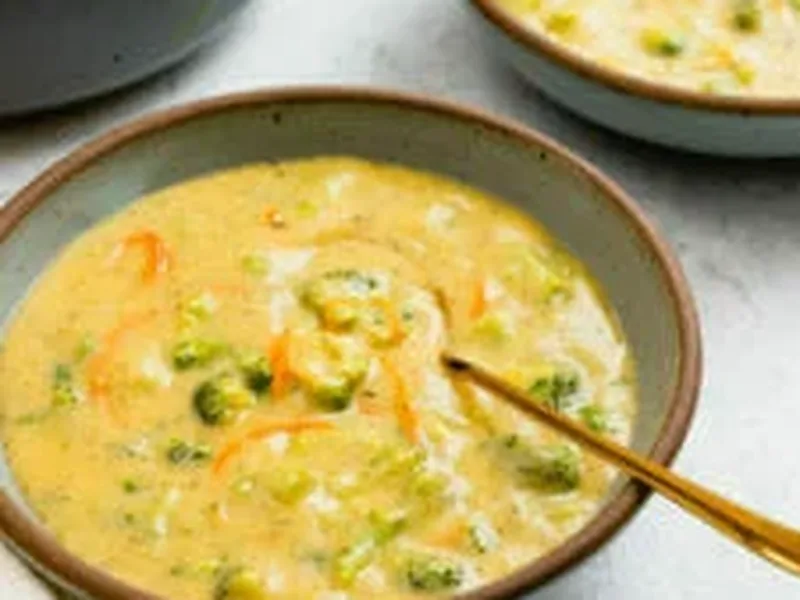 Creamy Broccoli Potato Soup with Cashews and Fresh Herbs
