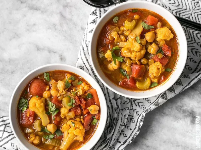 Moroccan Spiced Lentil and Chickpea Stew