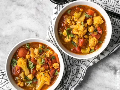 Moroccan Spiced Lentil and Chickpea Stew