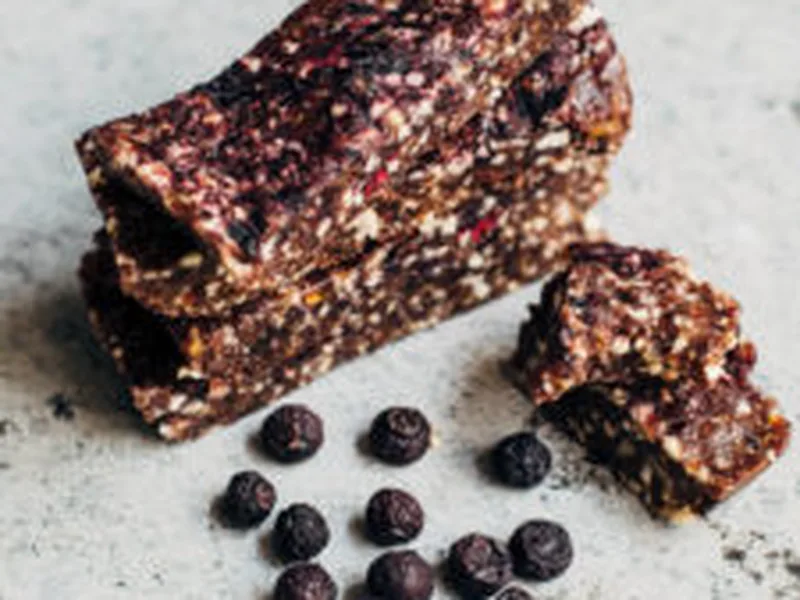 No-Bake Blueberry Pecan Bars with Dehydrated Berries