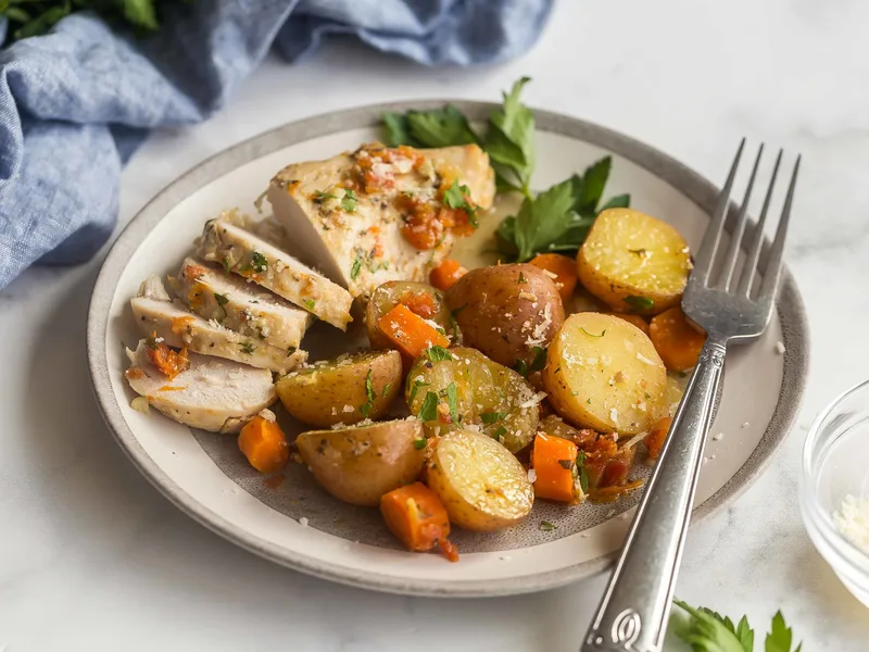Slow Cooker Sun-Dried Tomato Chicken with Potatoes