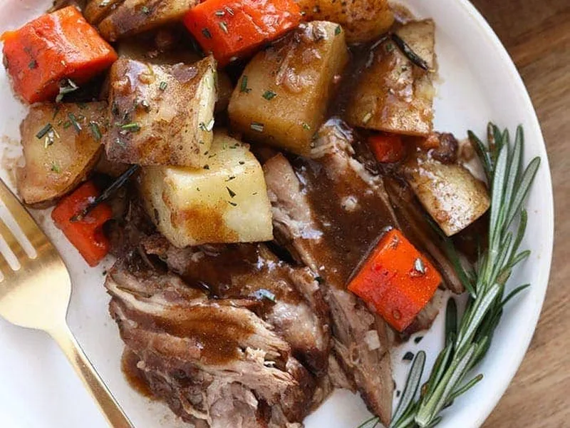 Instant Pot Brown Sugar Pork Shoulder with Wine Sauce