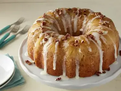 Hummingbird Upside-Down Poke Bundt Cake with Pineapple Glaze