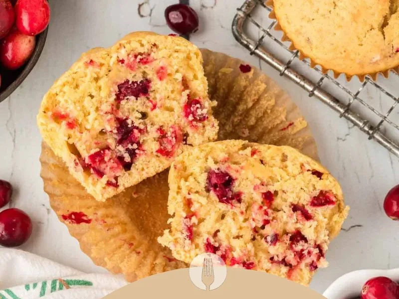 Lemon-Cranberry White Whole-Wheat Cornmeal Muffins