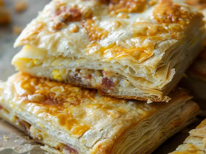 Cheesy Sausage Hash Brown Breakfast Pastry Bars
