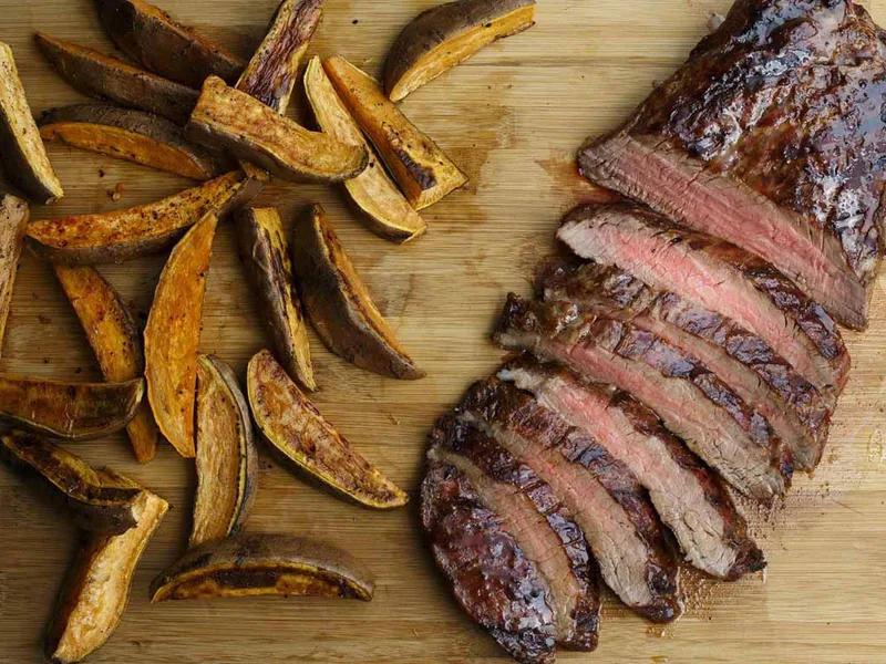 Sweet Smoky Grilled Flank Steak with Orange Agave Glaze
