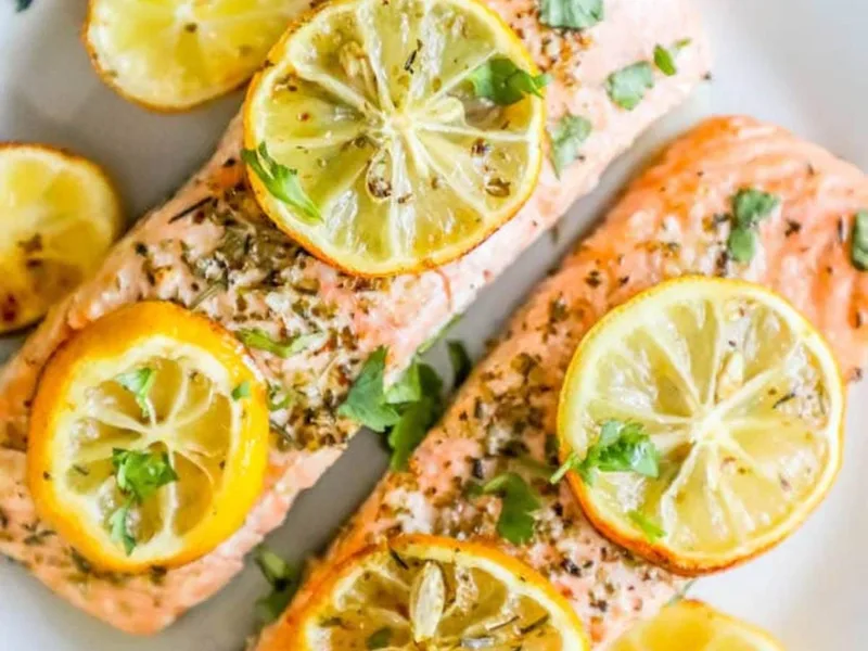 Air Fryer Lemon Salmon with Italian Herbs
