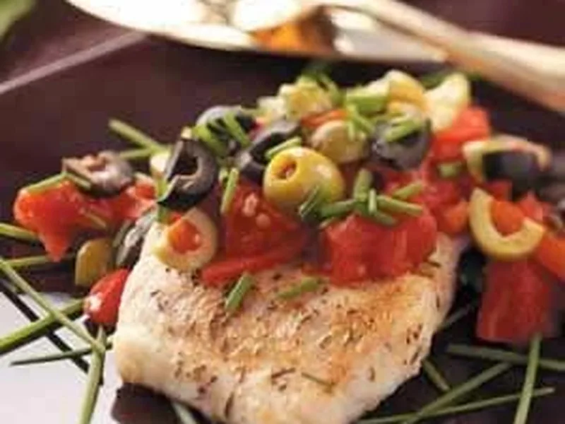 Mediterranean Red Snapper with Olive Tomato Sauce