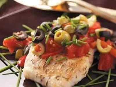 Mediterranean Red Snapper with Olive Tomato Sauce