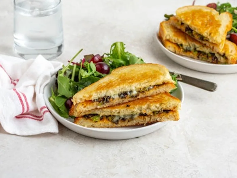 Leftover Broccoli Cheddar Grilled Cheese Sandwich