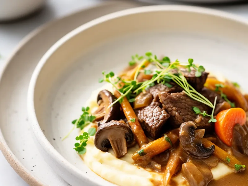 Low-Carb Beef Bourguignon with Creamy Cauliflower Mash