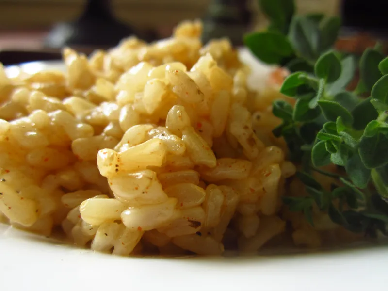 Pressure Cooker Brown Rice with Chicken Bouillon