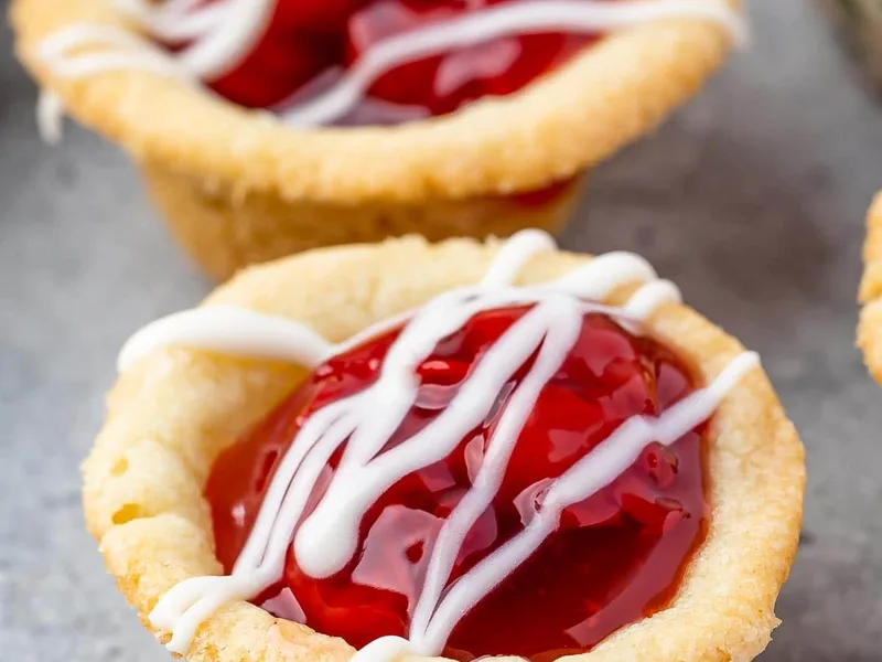 Cherry Pie Cookie Cups with Sugar Cookie Dough