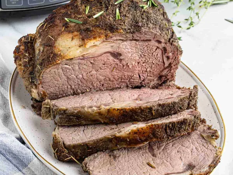 Slow Cooker Prime Rib Roast with Herb Crust