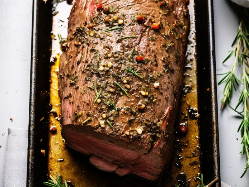 Herb-Crusted Sirloin Tip Roast with Rosemary and Thyme
