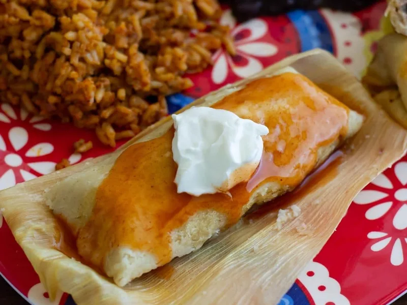 Traditional Shredded Beef Tamales with Corn Masa Dough