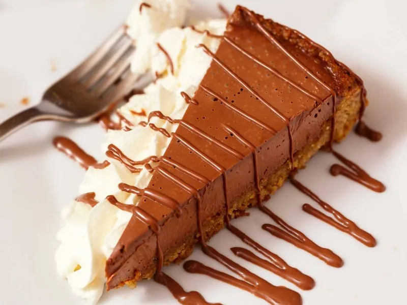 Chocolate Torte with Honey Almond Cookie Crust