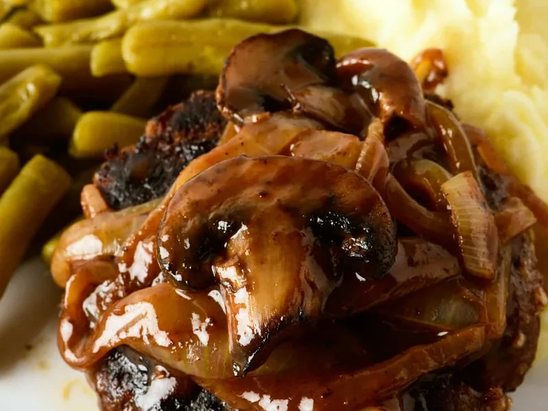 Hamburger Steak with Onion Mushroom Gravy Recipe