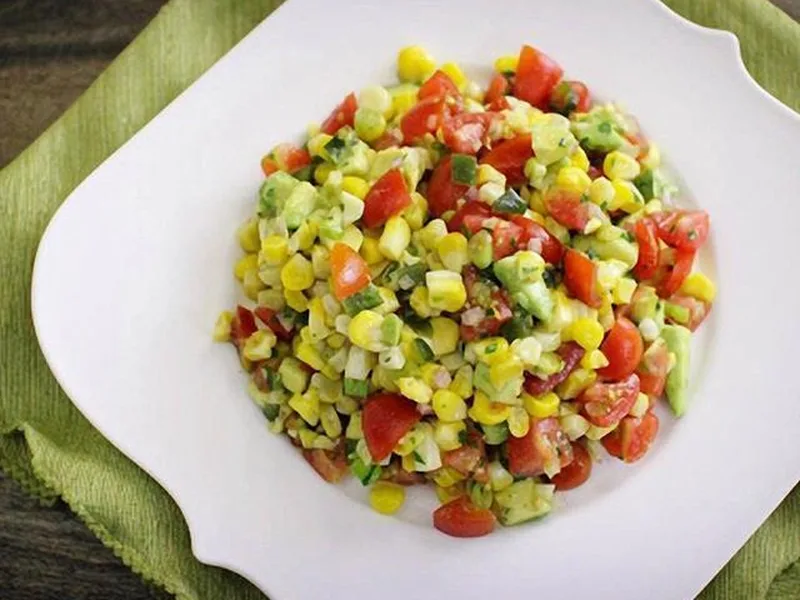 Broiled Corn and Avocado Salad with Lime Dressing