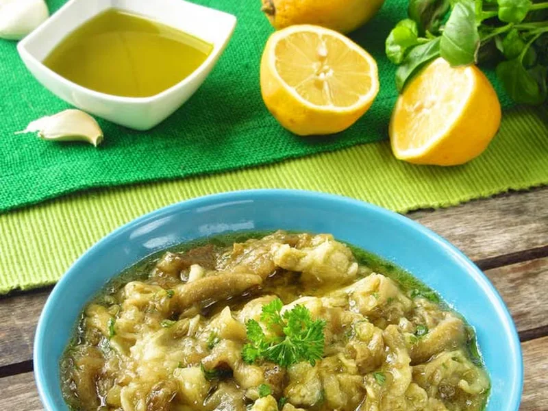 Greek Melitzanosalata Roasted Eggplant Salad with Herbs