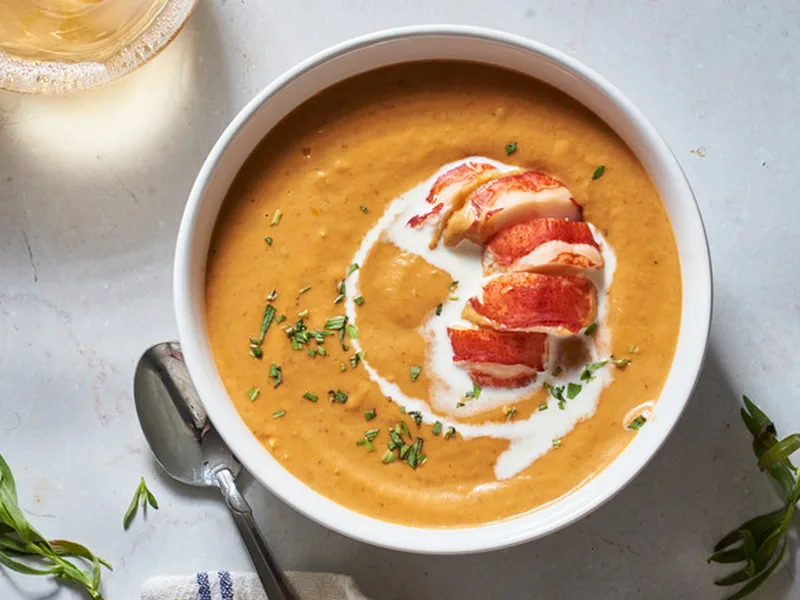 Rich and Creamy Lobster Bisque with Brandy and Tarragon