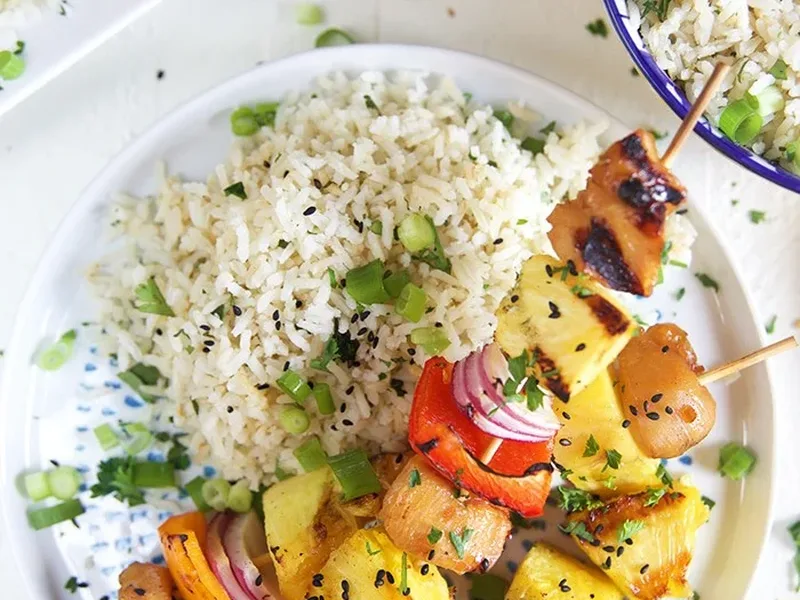 Grilled Teriyaki Chicken Kabobs with Pineapple and Peppers