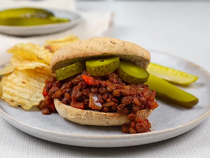 Easy Gluten Free Lentil Sloppy Joes with Bell Peppers