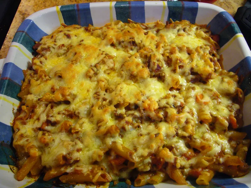 Beef and Pasta Bake with Cheddar