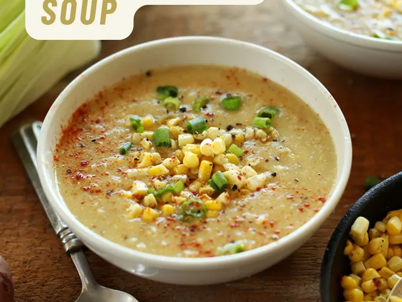 Simple Summer Corn Soup with Potatoes and Almond Milk