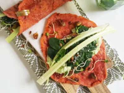 Beet Wraps with Goat Cheese Guacamole