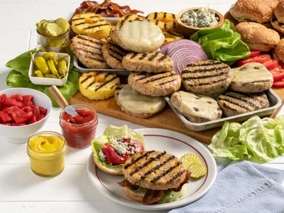 Grilled Chicken Burger Board with Pineapple