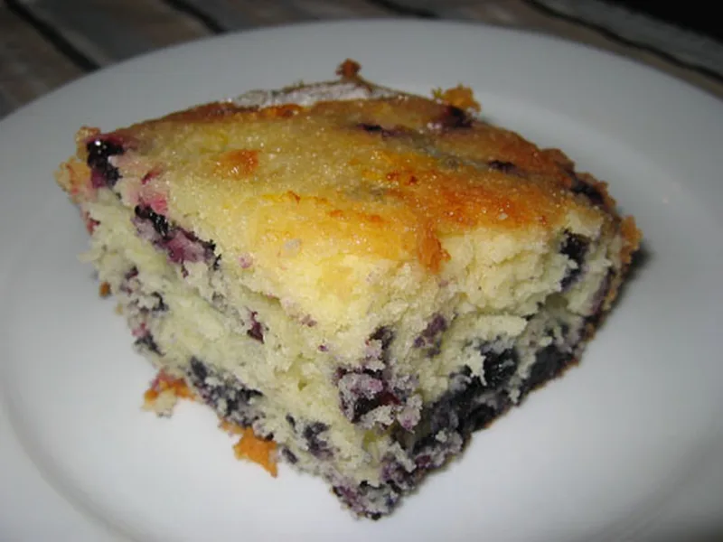Blueberry Lemon Coffee Cake with Glazed Sugar Topping