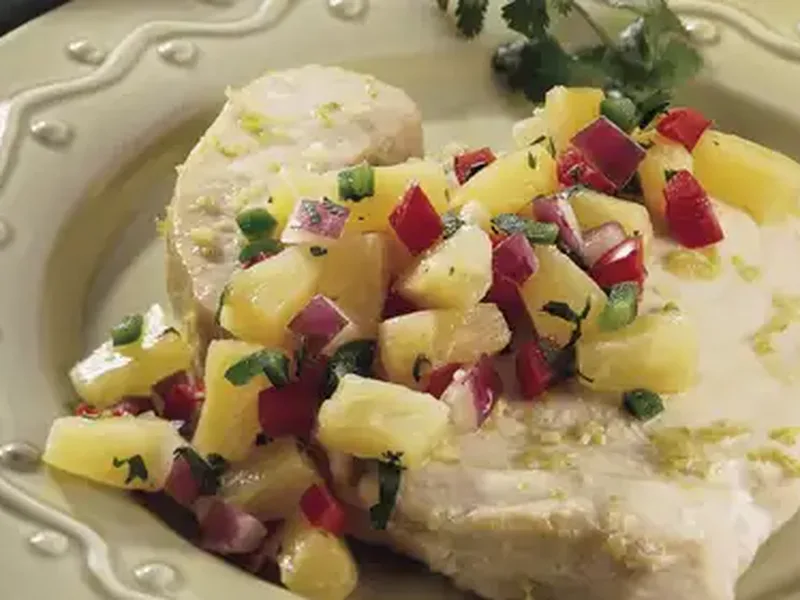 Garlic-Lime Swordfish with Pineapple Salsa