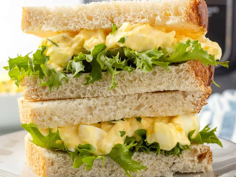 Air Fryer Egg Salad Sandwiches with Perfect Hard-Boiled Eggs