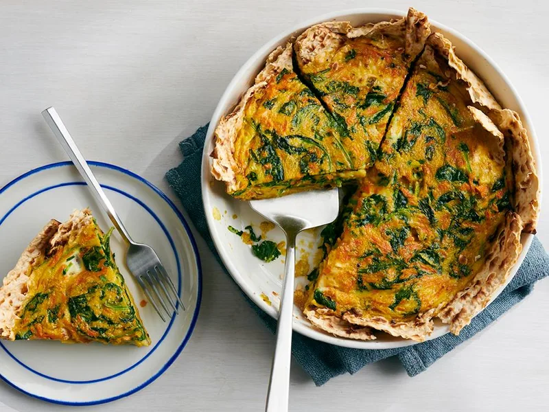 Passover Matzo Quiche with Kale and Carrots