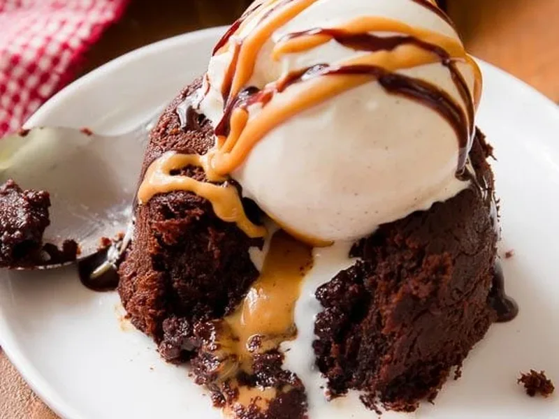 Peanut Butter Chocolate Lava Cakes with Molten Centers