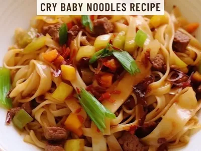 Spicy Thai Cry Baby Rice Noodles with Chinese Sausage