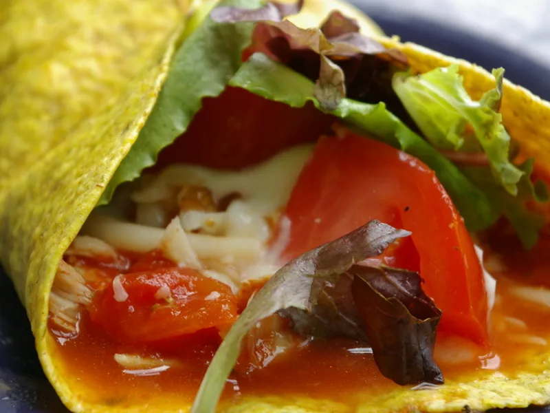 Easy Chicken Tacos with Salsa and Mexican Cheese