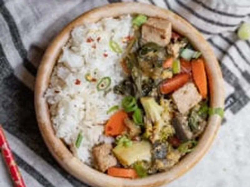 Oil-Free Eggplant Tofu Stir Fry with Hoisin Sauce