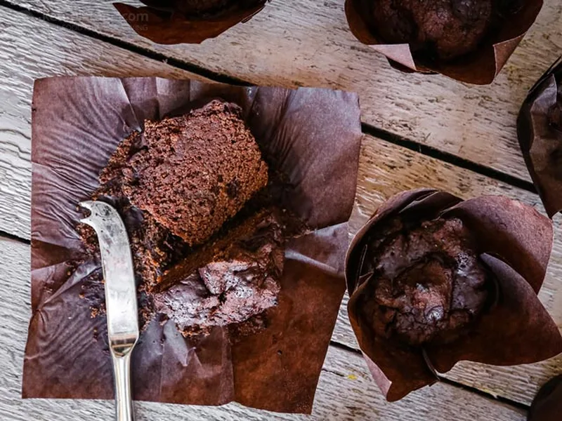 Keto Double Chocolate Avocado Muffins