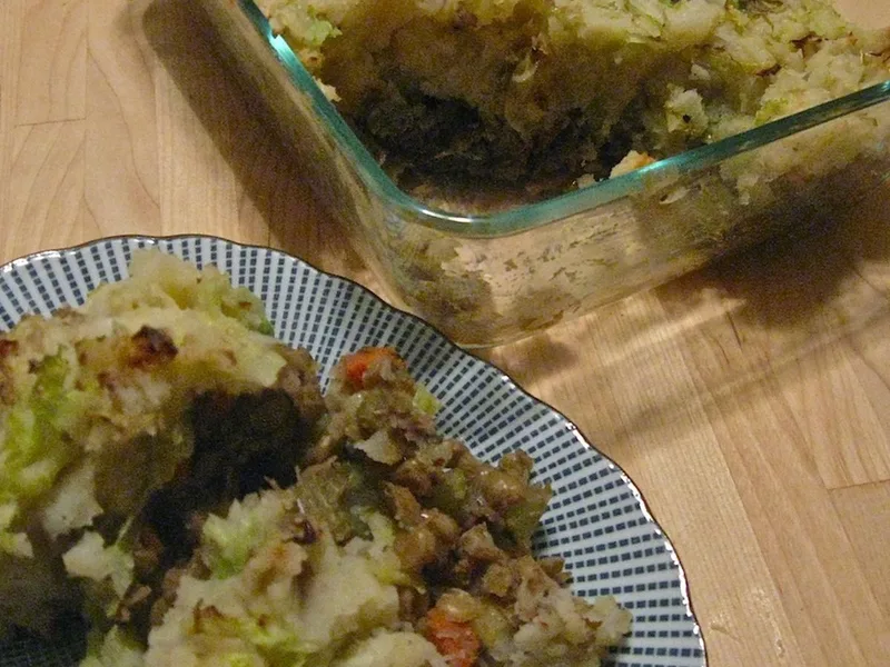 Lentil Shepherds Pie with Colcannon Topping