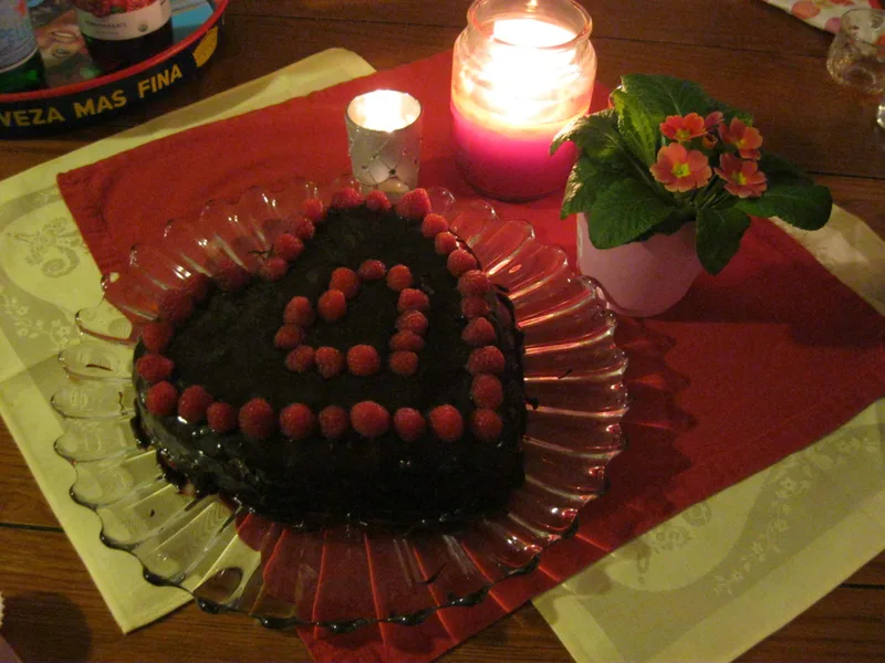 Weight Watchers Chocolate Raspberry Heart Cake with Fat-Free Frosting